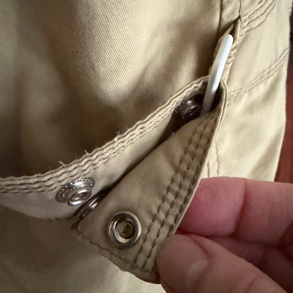 Eddie Bauer Trench Coat/Jacket Button Front Mid Length Classic Staple Neutral L - Picture 12 of 13